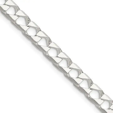 Sterling Silver Polished and D/C 5.75mm Flat Curb Link Chain Necklace - Larson Jewelers