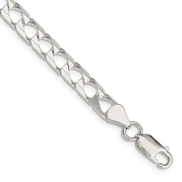 Sterling Silver 6.25mm Flat Open Curb Chain Bracelet - Larson Jewelers