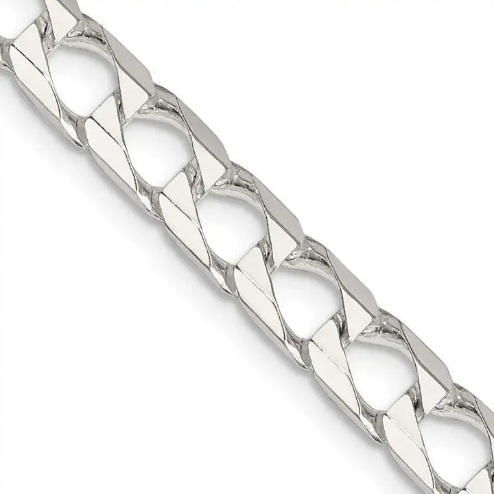 Sterling Silver 6.25mm Flat Open Curb Chain Necklace - Larson Jewelers