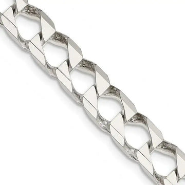 Sterling Silver 6.75mm Flat Open Curb Chain Necklace - Larson Jewelers