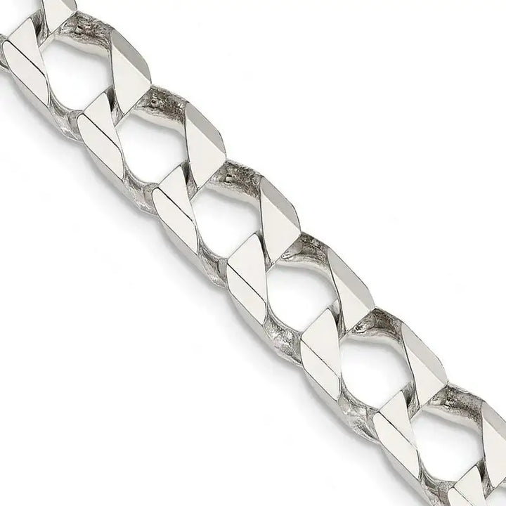 Sterling Silver 6.75mm Flat Open Curb Chain Necklace - Larson Jewelers