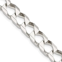 Sterling Silver 8.6mm Flat Open Curb Chain Necklace