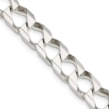 Sterling Silver 8.6mm Flat Open Curb Chain Necklace - Larson Jewelers