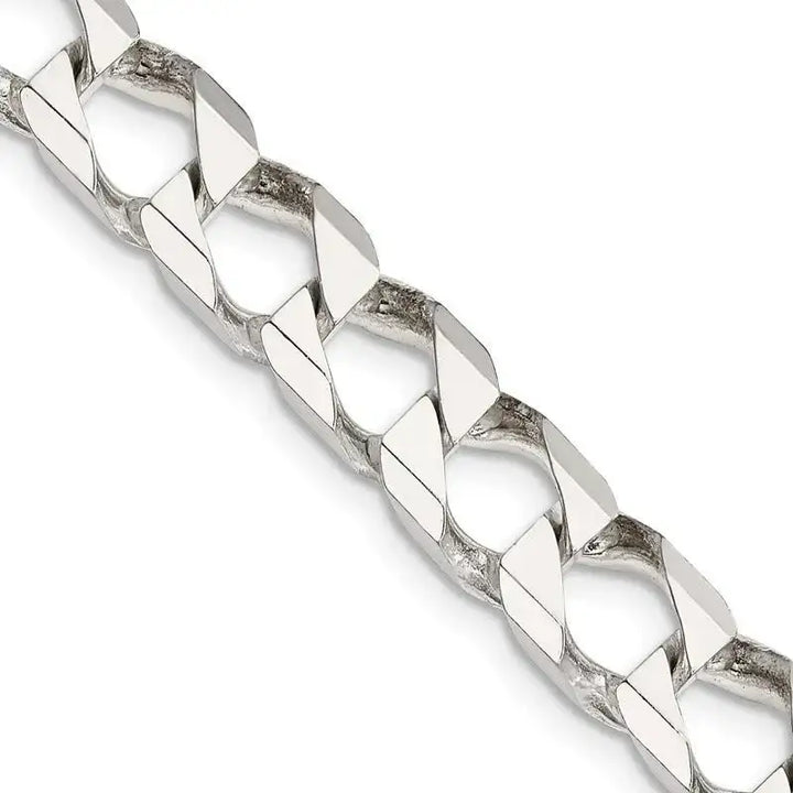 Sterling Silver 8.6mm Flat Open Curb Chain Necklace - Larson Jewelers