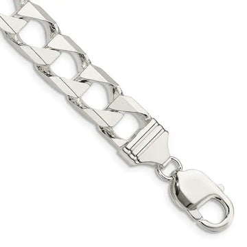 Sterling Silver 10.3mm Flat Open Curb Chain Bracelet - Larson Jewelers