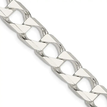 Sterling Silver 10.3mm Flat Open Curb Chain Necklace - Larson Jewelers