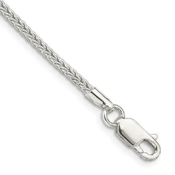 Sterling Silver 2mm Diamond-cut Round Franco Chain Bracelet - Larson Jewelers