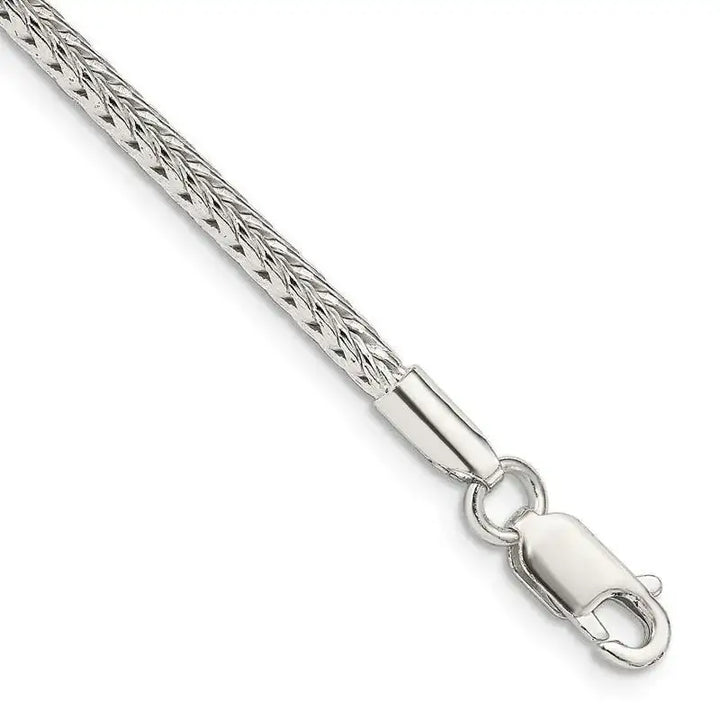 Sterling Silver 2.5mm Diamond-cut Round Franco Chain Bracelet - Larson Jewelers