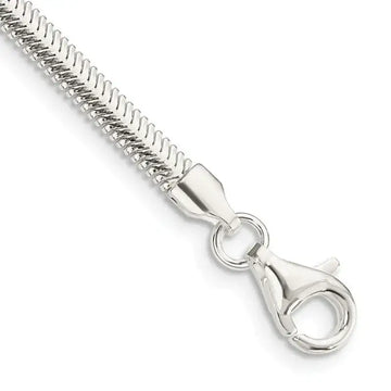 Sterling Silver 3.3mm Flat Oval Snake Chain Bracelet - Larson Jewelers