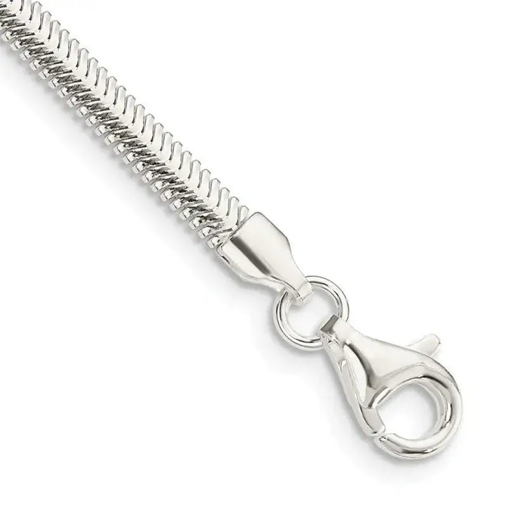 Sterling Silver 3.3mm Flat Oval Snake Chain Bracelet - Larson Jewelers