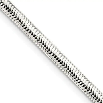 Sterling Silver 3.5mm 6-sided Oval Snake Chain Necklace - Larson Jewelers
