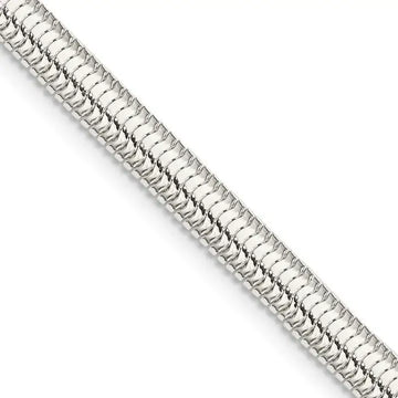 Sterling Silver 5mm 6-sided Oval Snake Chain Necklace - Larson Jewelers