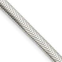 Collar de cadena de serpiente ovalada plana de 4,2 mm en plata de ley