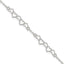 Sterling Silver 10inch Polished Fancy Heart Link Anklet - Larson Jewelers
