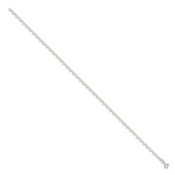 Sterling Silver 0.5mm Fancy Heart Link Anklet - Larson Jewelers