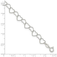 Sterling Silver Fancy Heart Link 9in. Anklet - Larson Jewelers