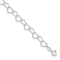Sterling Silver Fancy Heart Link 9in. Anklet - Larson Jewelers