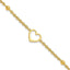 Sterling Silver Gold-tone 9in Plus 1 in ext Heart Anklet - Larson Jewelers