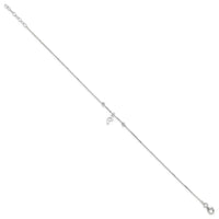 Sterling Silver Box Chain 9in Plus 1in Dolphin Anklet