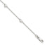 Sterling Silver Dangling Heart 9in Plus 1in ext Anklet - Larson Jewelers