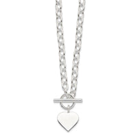 Sterling Silver Engraveable Heart Necklace - Larson Jewelers
