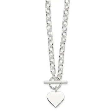 Sterling Silver Engraveable Heart Necklace - Larson Jewelers