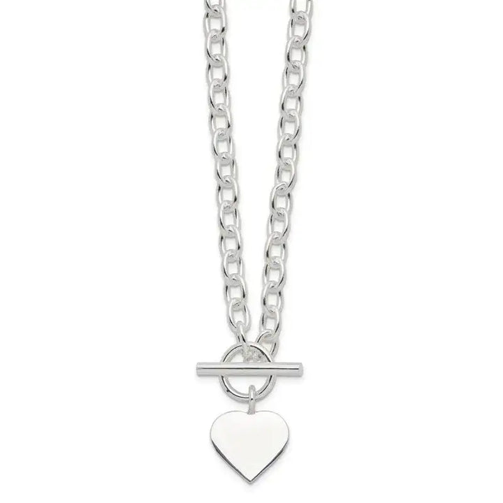 Sterling Silver Engraveable Heart Necklace - Larson Jewelers
