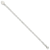 Sterling Silver Engraveable Heart Charm Childs Bracelet - Larson Jewelers