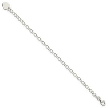 Sterling Silver Engraveable Heart Charm Childs Bracelet - Larson Jewelers