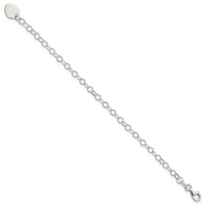 Sterling Silver Engraveable Heart Charm Childs Bracelet - Larson Jewelers