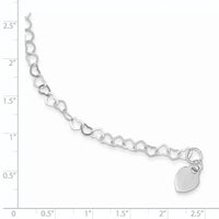 Sterling Silver Heart Link Childs Bracelet - Larson Jewelers