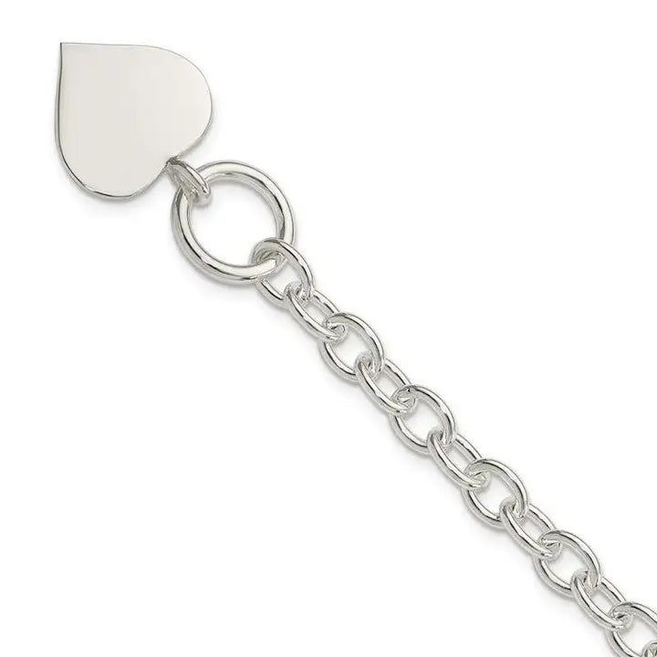 Sterling Silver Engraveable Heart Bracelet - Larson Jewelers