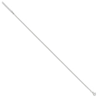 Sterling Silver 1.5mm Rolo 9in Plus 1in ext. Chain Anklet
