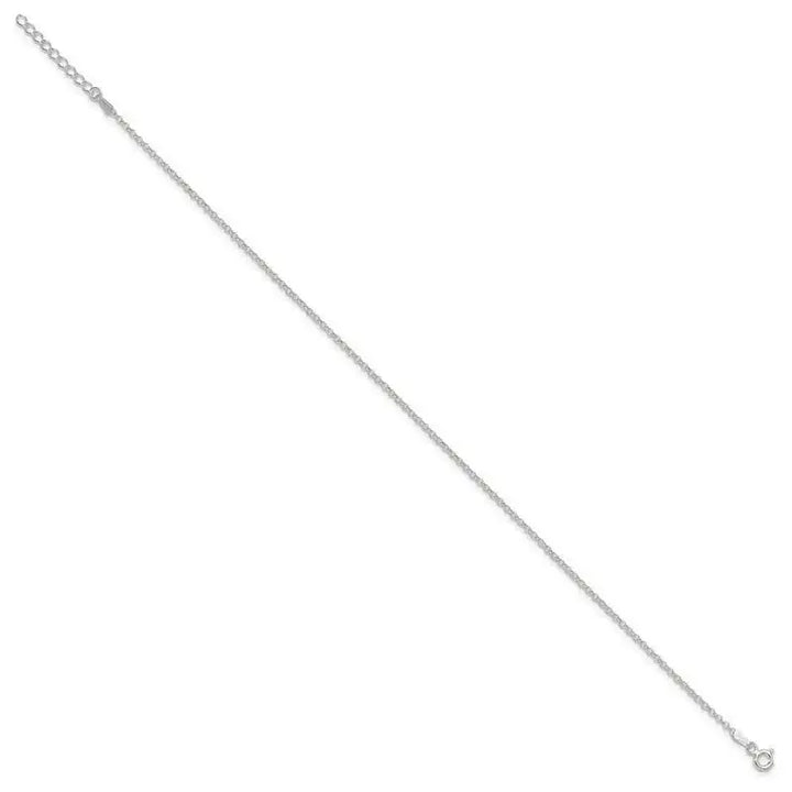 Sterling Silver 1.5mm Rolo 9in Plus 1in ext. Chain Anklet - Larson Jewelers
