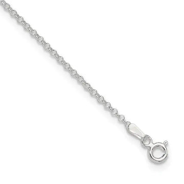 Sterling Silver 1.5mm Rolo 9in Plus 1in ext. Chain Anklet - Larson Jewelers
