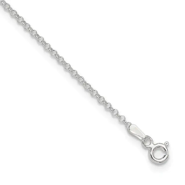 Sterling Silver 1.5mm Rolo 9in Plus 1in ext. Chain Anklet - Larson Jewelers