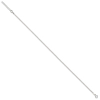 Sterling Silver 2mm Rolo 9in Plus 1in ext. Chain Anklet