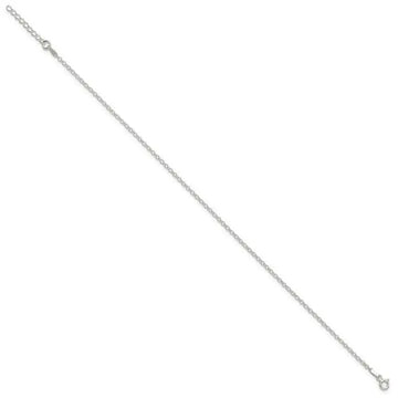 Sterling Silver 2mm Rolo 9in Plus 1in ext. Chain Anklet - Larson Jewelers