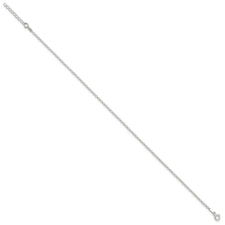 Sterling Silver 2mm Rolo 9in Plus 1in ext. Chain Anklet - Larson Jewelers