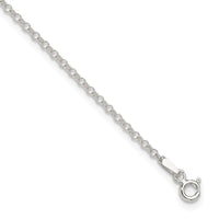 Sterling Silver 2mm Rolo 9in Plus 1in ext. Chain Anklet