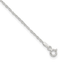 Sterling Silver 1.3mm Singapore 10in Plus 1in ext. Chain Anklet