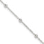 Sterling Silver 1mm Beaded Chain 10in Plus 1in ext. Anklet