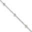 Sterling Silver 1mm Beaded Chain 9in Plus 1in ext. Anklet