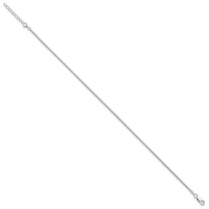 Sterling Silver 1.5mm Round Snake Chain 9in Plus 1in ext. Anklet - Larson Jewelers