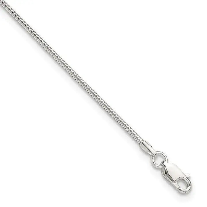 Sterling Silver 1.5mm Round Snake Chain 9in Plus 1in ext. Anklet - Larson Jewelers