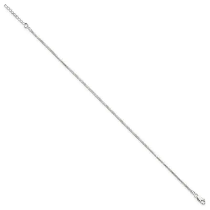 Sterling Silver 1.5mm Round Snake Chain 9in Plus 1in ext. Anklet - Larson Jewelers