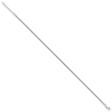 Sterling Silver 2mm Snake Chain 9in Plus 1in ext. Anklet - Larson Jewelers