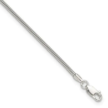 Sterling Silver 2mm Snake Chain 9in Plus 1in ext. Anklet - Larson Jewelers