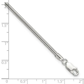 Sterling Silver 2.5mm Snake Chain 10in Plus 1in ext. Anklet - Larson Jewelers