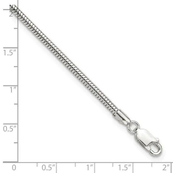 Sterling Silver 2.5mm Snake Chain 10in Plus 1in ext. Anklet - Larson Jewelers